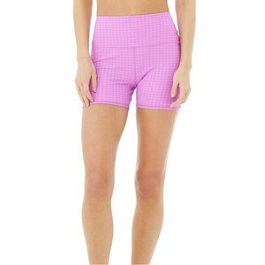 Alo yoga vapor high waisted gingham shorts